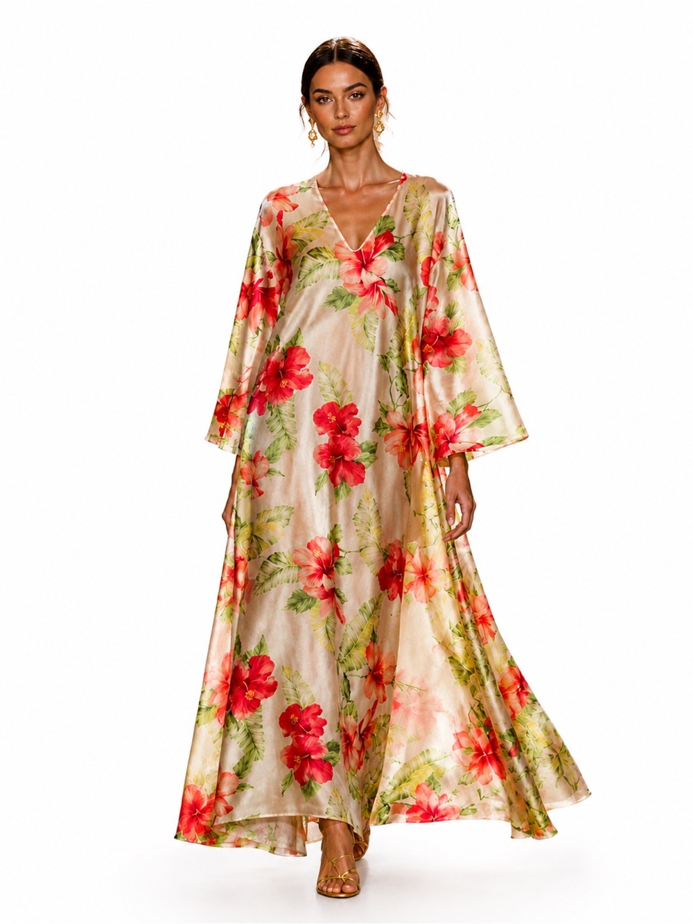 Oscar De La Renta Hibiscus Print kaftan / VOGUE VINTAGE MARKET
